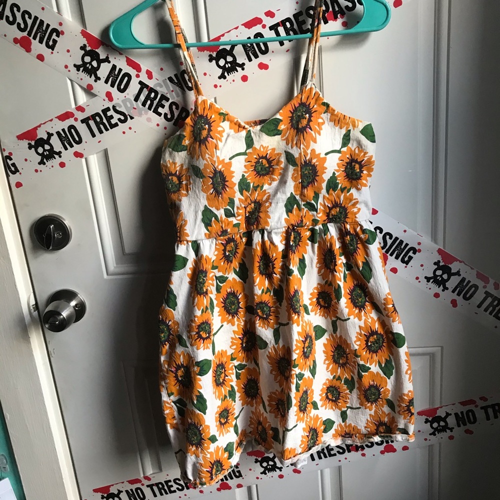 SHEIN Knot Back Sunflower Print Cami Dress